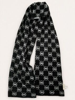Michael Kors Reversible MK Logo Knit Scarf